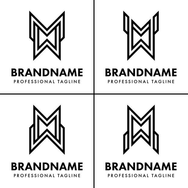 El conjunto de logotipos MW Monogram es adecuado para cualquier empresa con las iniciales MW o WM