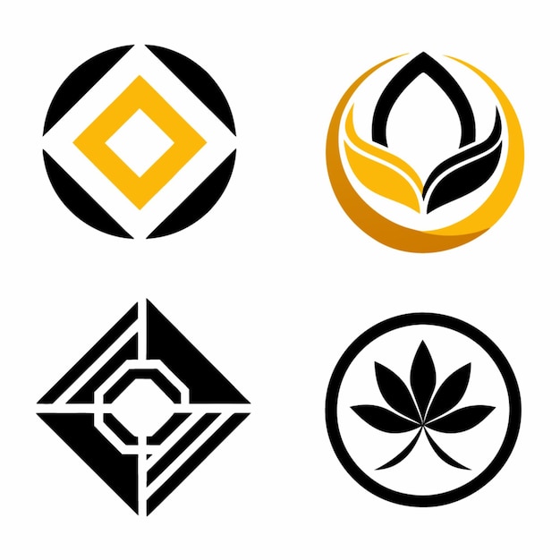 Conjunto de logotipos de naturaleza geométrica