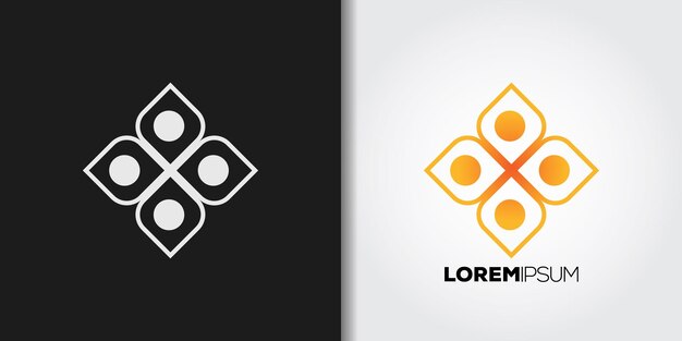 conjunto de logotipos de naturaleza naranja