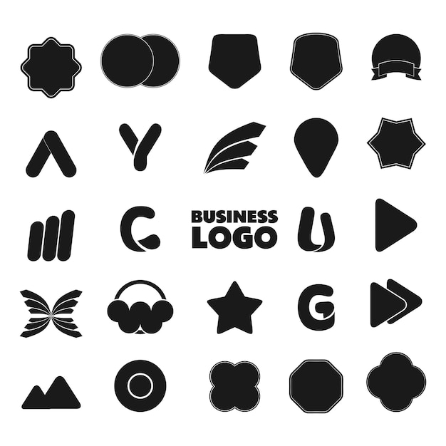 Conjunto de logotipos de negocios y juegos.