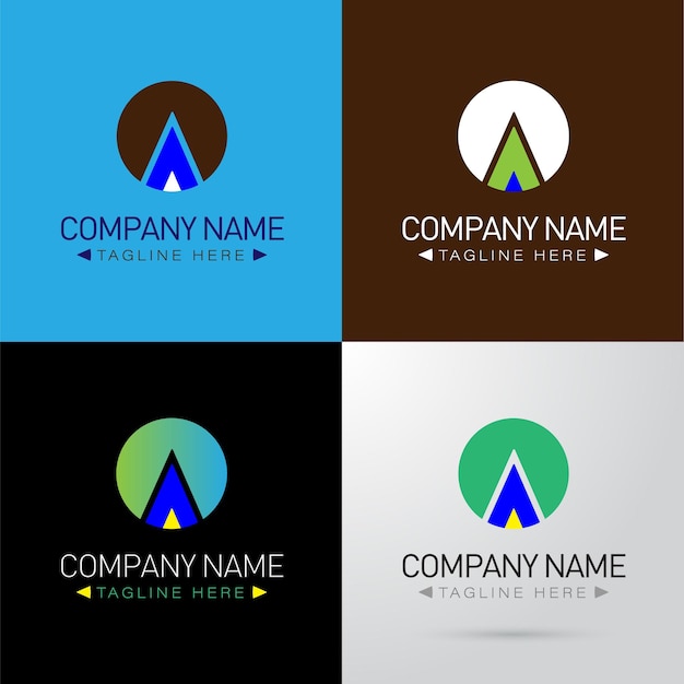 Un conjunto de logotipos para el nombre de la empresa.