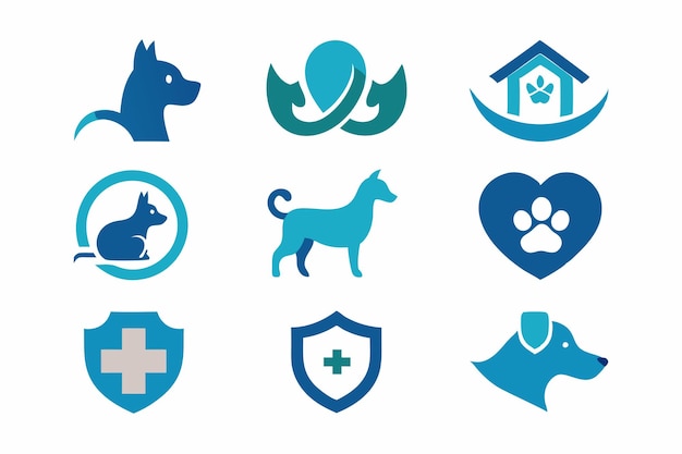 un conjunto de logotipos para un perro y un perro
