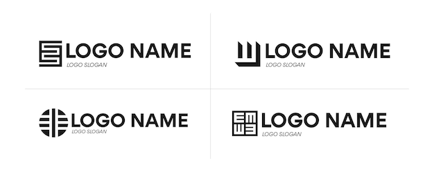 Un conjunto de logotipos que dicen 'em' en ellos