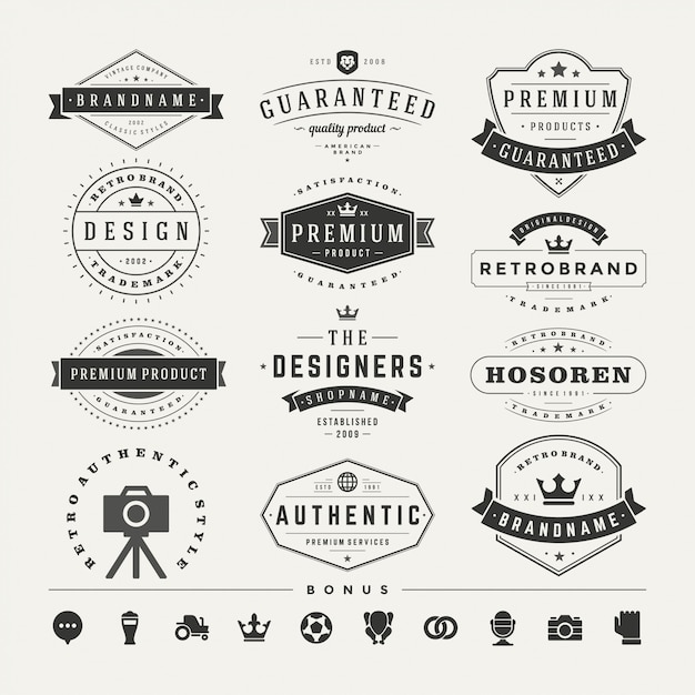 Vector conjunto de logotipos retro vintage vector elementos de diseño