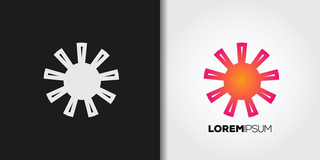 conjunto de logotipos de sol abstract