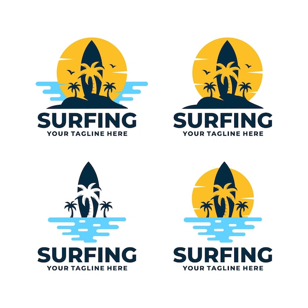 conjunto de logotipos de surf