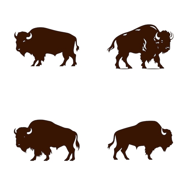 Conjunto de logotipos de toro agresivo Diseño vectorial premium Ilustración Conjunto del logotipo de toro sobre fondo blanco