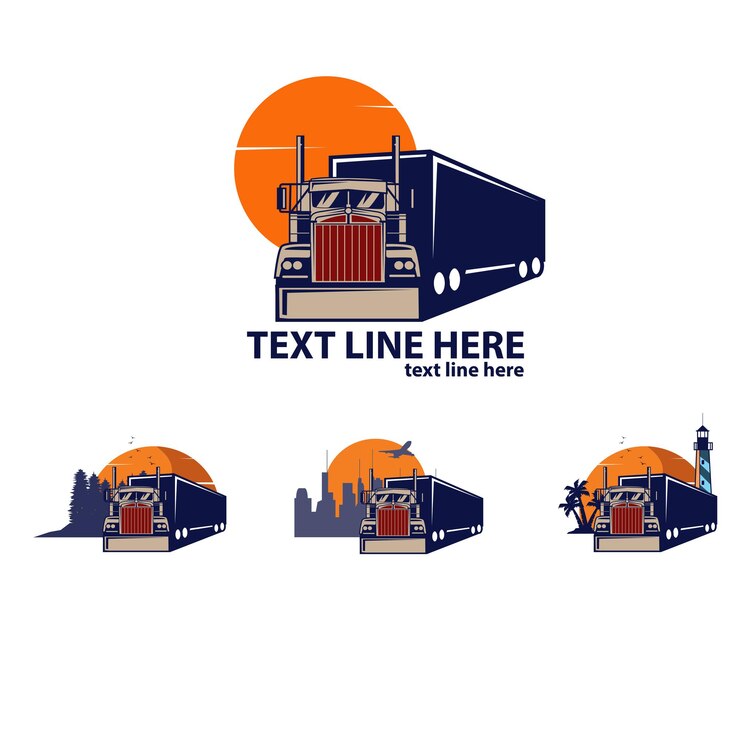 Conjunto de logotipos de truck express