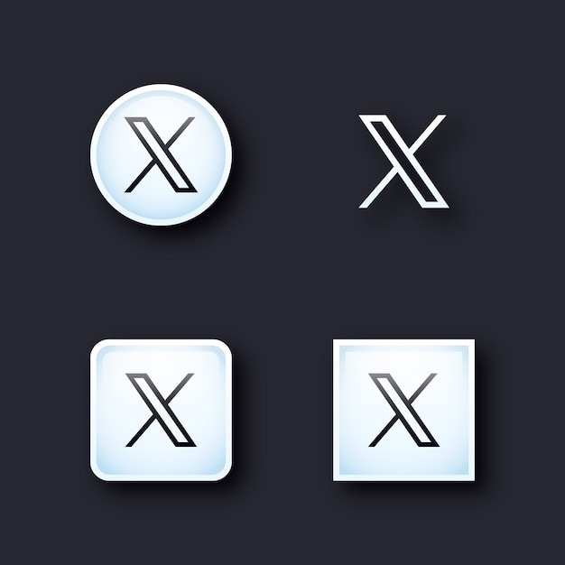 Conjunto de logotipos de Twitter con gradiente