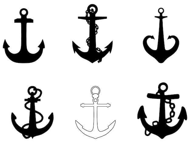 Conjunto de logotipos vectoriales de anclaje Ilustración vectorial de conjuntos de iconos de anclajes
