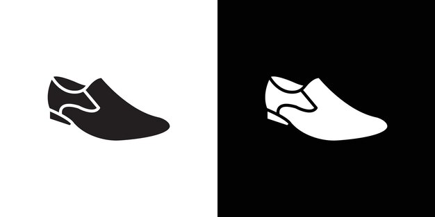 El conjunto de logotipos vectoriales de línea negra de los zapatos de hombres