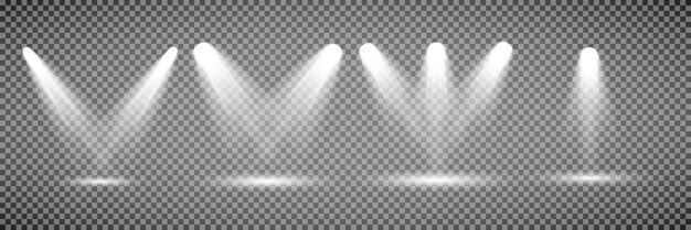 un conjunto de luces para un escenario con un reflector en él