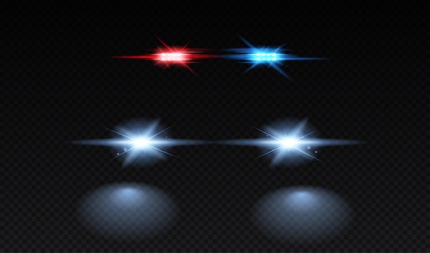 Vector conjunto de luces intermitentes realistas