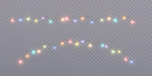 un conjunto de luces de Navidad brillantes con las palabras Feliz Navidad en ellos
