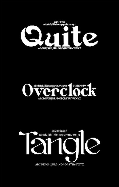 Conjunto de lujo Creative Vector Serif Display Alfabeto fuentes paquete de diseño Ilustración vectorial