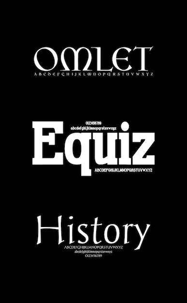 Conjunto de lujo Creative Vector Serif Display Alfabeto fuentes paquete de diseño Ilustración vectorial