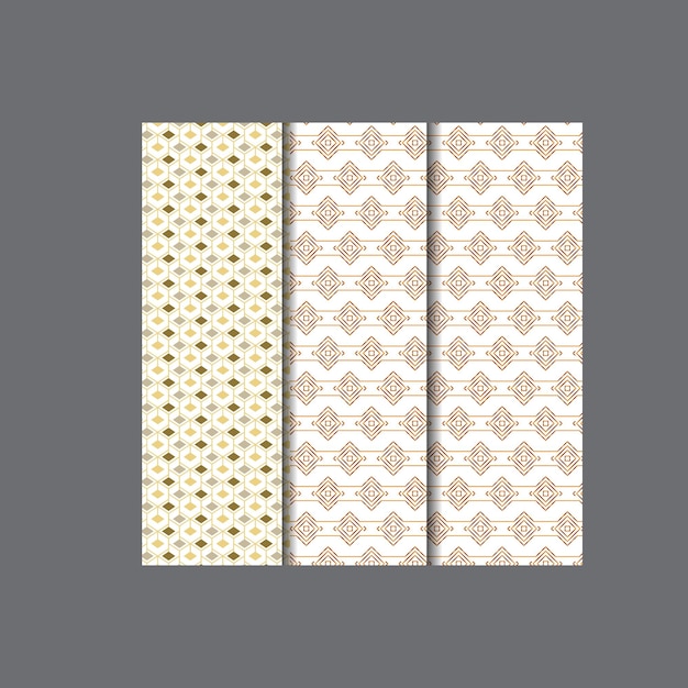 Conjunto de lujo de patrones geométricos dorados sutil de línea de los años 80 gráfico de patrón dorado retro