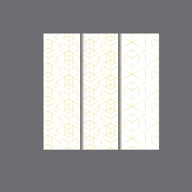 Conjunto de lujo de patrones geométricos dorados sutil de línea de los años 80 gráfico de patrón dorado retro