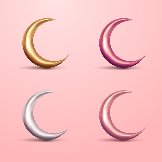 Conjunto de luna creciente 3D