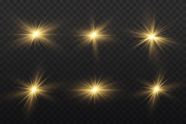 Conjunto de luz amarilla brillante
