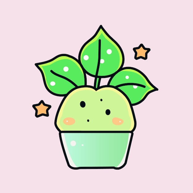 Conjunto de macetas de flores dibujadas a mano ilustración dibujos animados plantas flores hojas dibujos vector