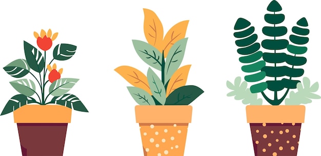 Conjunto de macetas de plantas del desierto ilustración vectorial