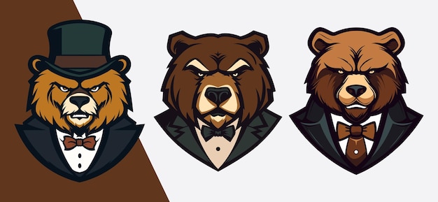 Conjunto de Mafia Bears Elegant Bear Insignia para Esports y ropa deportiva Sticker y camiseta