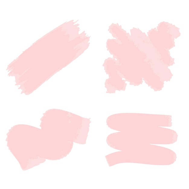 Conjunto de manchas de acuarela rosa pinceladas abstractas decoración de manchas de color rosa pastel para el fondo de las postales