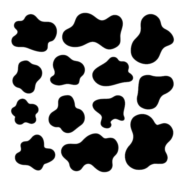 Conjunto de manchas negras abstractas