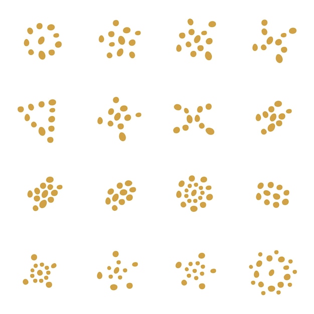 Conjunto de manchas redondas aisladas para la ilustración vectorial de decoración