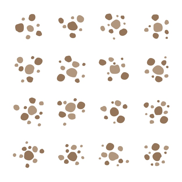 Conjunto de manchas redondas aisladas para la ilustración vectorial de decoración