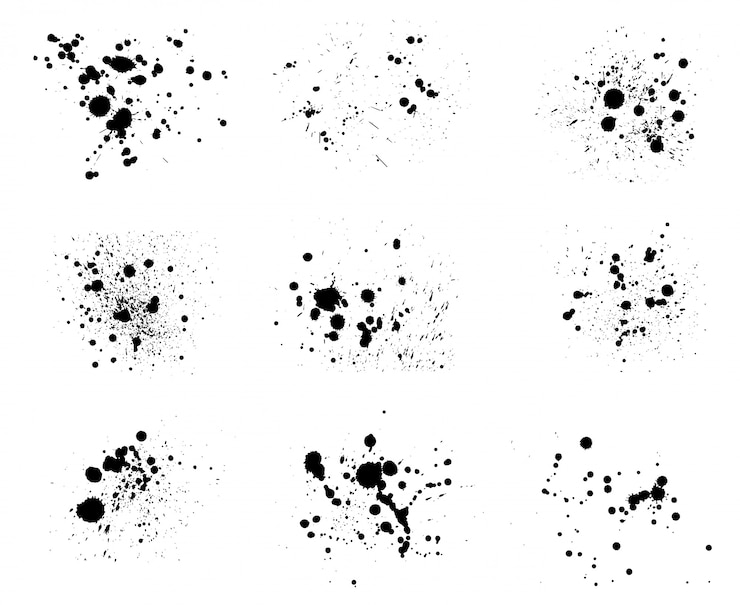 Vector conjunto de manchas de tinta
