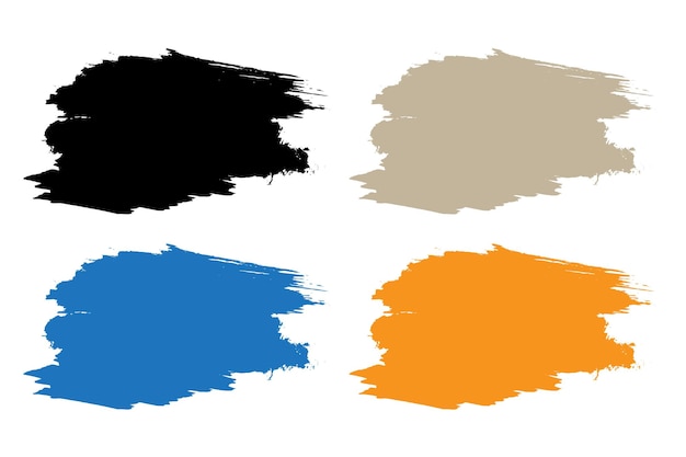 Conjunto de manchas de vector de tinta negra trazo de pincel artístico sucio