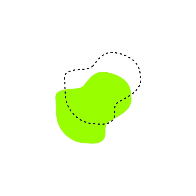 conjunto de manchas verdes con líneas punteadas mancha