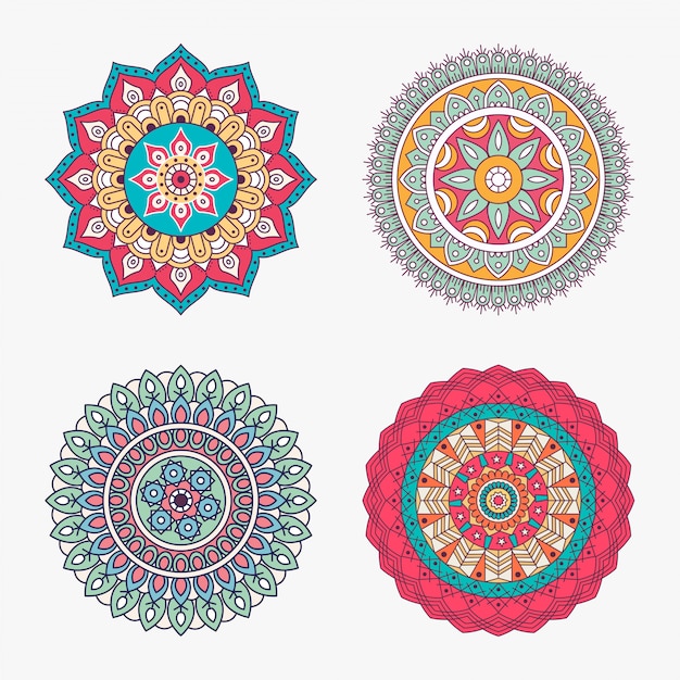 Conjunto de mandala de color