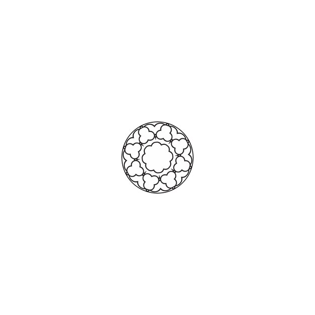 conjunto de mandalas circulares con contorno negro