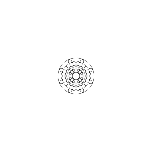 conjunto de mandalas circulares con ilustración de contorno negro