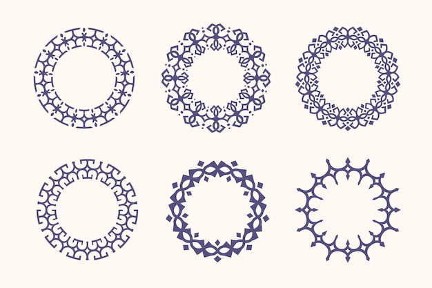 Conjunto de mandalas decorativas aisladas sobre un fondo blanco