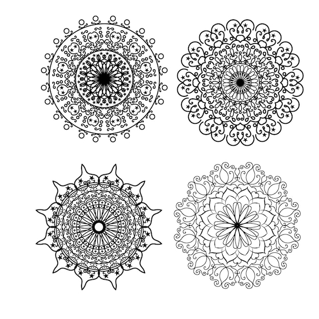 Un conjunto de mandalas con diferentes diseños.