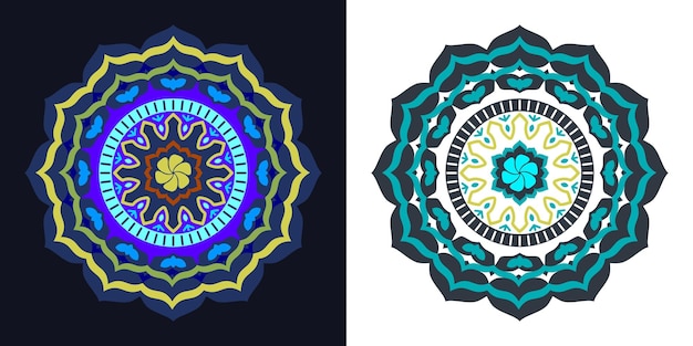 Conjunto de mandalas Elementos decorativos vintage Página de libro para colorear Patrón oriental