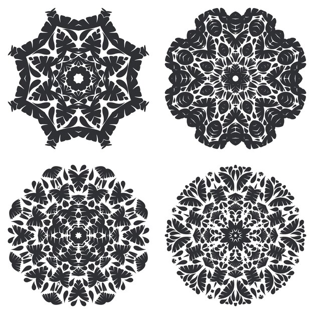 Conjunto de mandalas simples