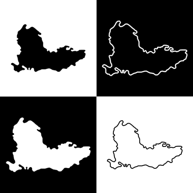 Conjunto de mapa de la región del sudeste de Inglaterra Reino Unido ilustración vectorial