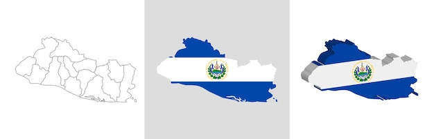 El conjunto de mapas de la bandera de El Salvador