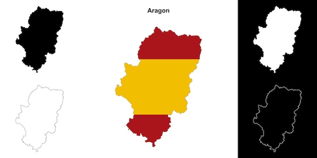 Conjunto de mapas en blanco de Aragón