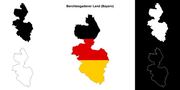 El conjunto de mapas en blanco de Berchtesgadener Land Bayern