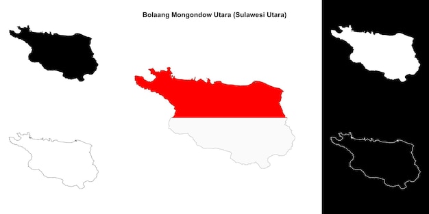 El conjunto de mapas en blanco de Bolaang Mongondow Utara