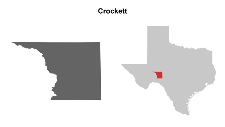 Vector conjunto de mapas en blanco del condado de crockett, texas