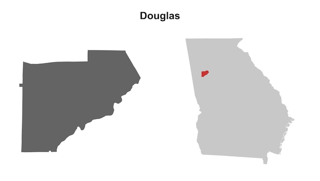 Conjunto de mapas en blanco del condado de Douglas, Georgia