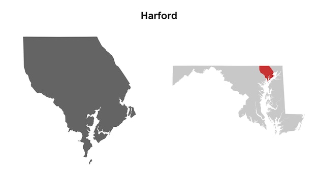Conjunto de mapas en blanco del condado de Harford, Maryland