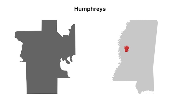Conjunto de mapas en blanco del condado de Humphreys, Mississippi